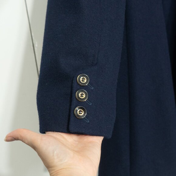 Via Spiga Wool Military Coat Blue Navy Fit Flare Retro Academia Victorian Twee - Picture 11 of 14